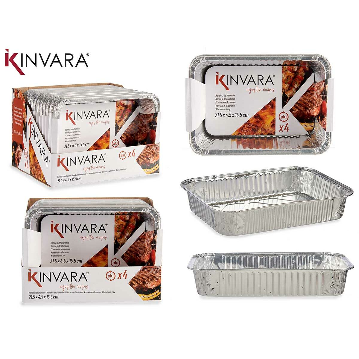 Lot de plateaux pour aliments Kinvara Jetable 12 Unités