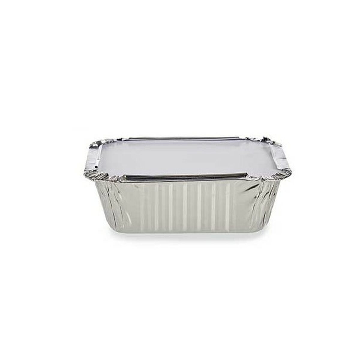 Lot de plateaux pour aliments Kinvara Aluminium 14,5 x 7,5 x 12,5 cm Jetable Avec couvercle (12 Unités)