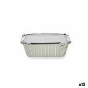 Lot de plateaux pour aliments Kinvara Aluminium 14,5 x 7,5 x 12,5 cm Jetable Avec couvercle (12 Unités)