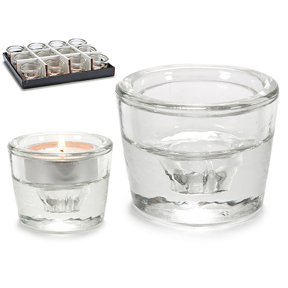 Bougeoir Gift Decor Transparent verre 6 x 4,3 x 6 cm (12 Unités)