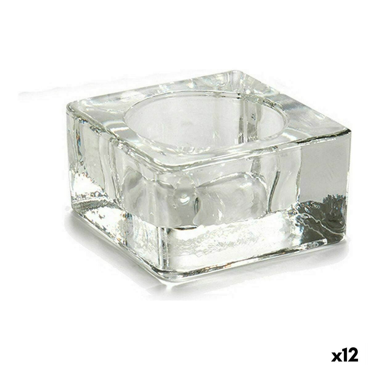 Bougeoir Gift Decor Transparent verre 6 x 3 x 6 cm (12 Unités)