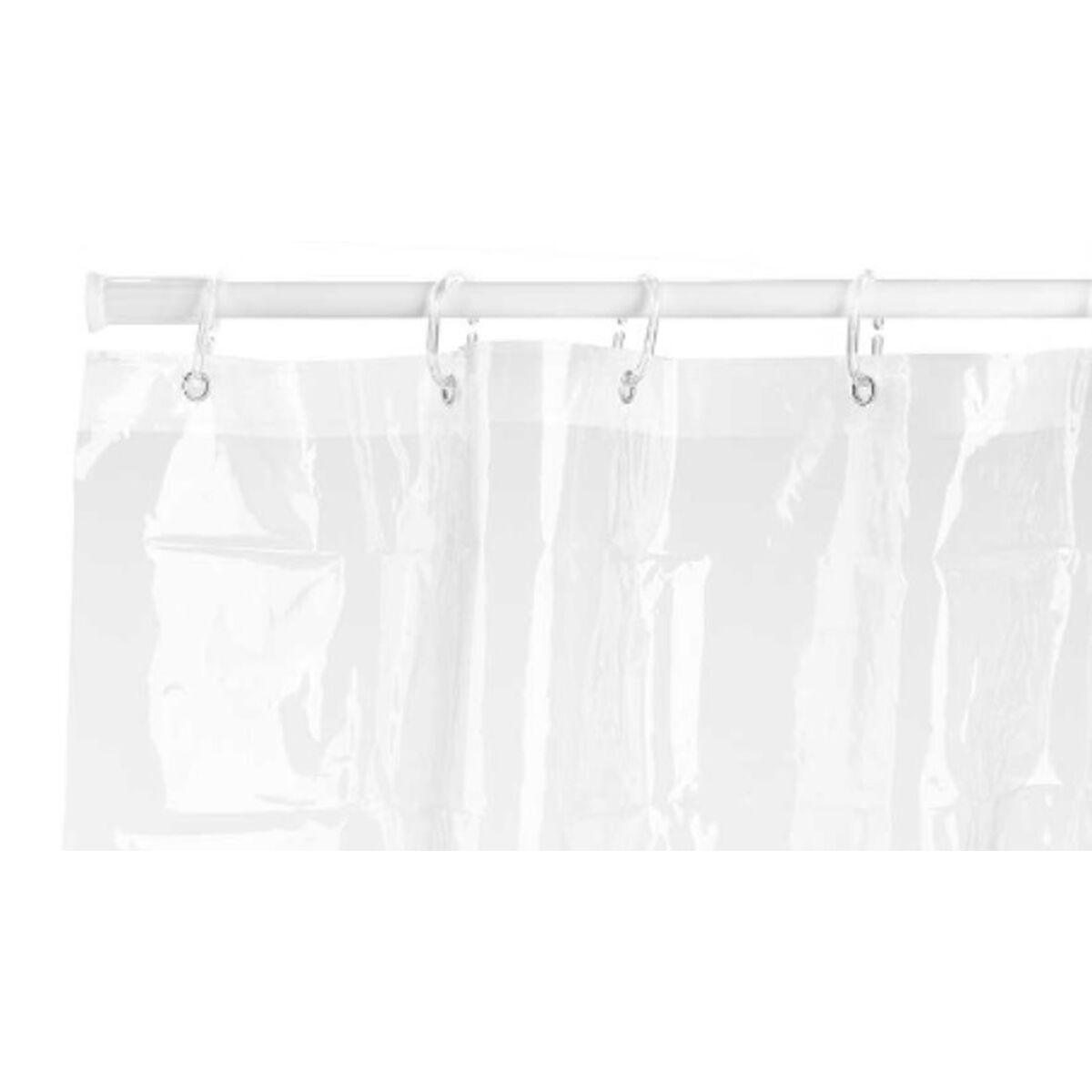Rideau de Douche Berilo Transparent Plastique PEVA 180 x 180 cm 16 x 28,5 x 3,5 cm (12 Unités)