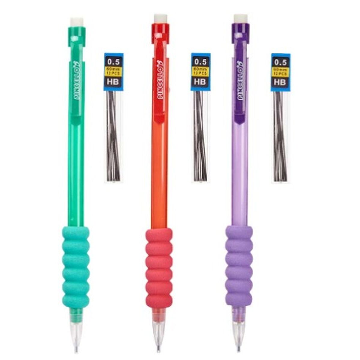 Portemines Pincello Bleu Rouge Vert Mines 0,5 mm (12 Unités)