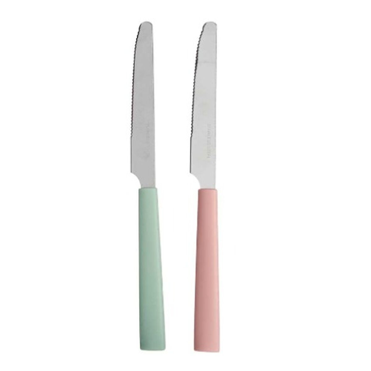 Ensemble de Couteaux Kinvara Vert Rose Argenté Acier inoxydable Plastique 9 x 28,3 x 3 cm (12 Unités)