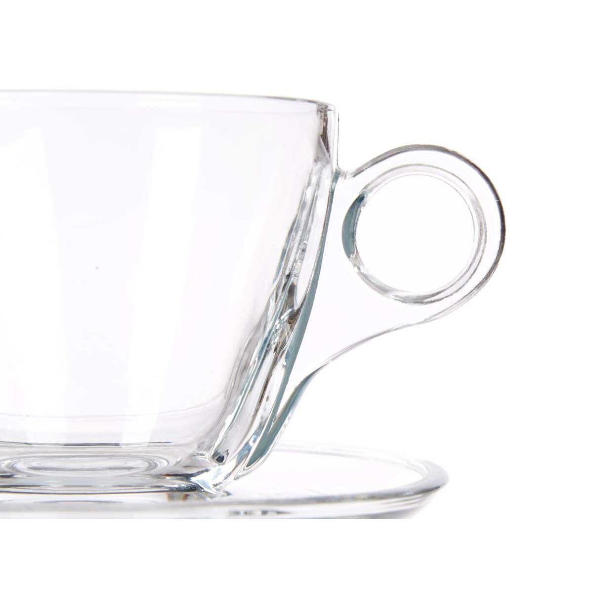 Tasse avec sous-tasse Vivalto Transparent verre 170 ml (6 Unités)