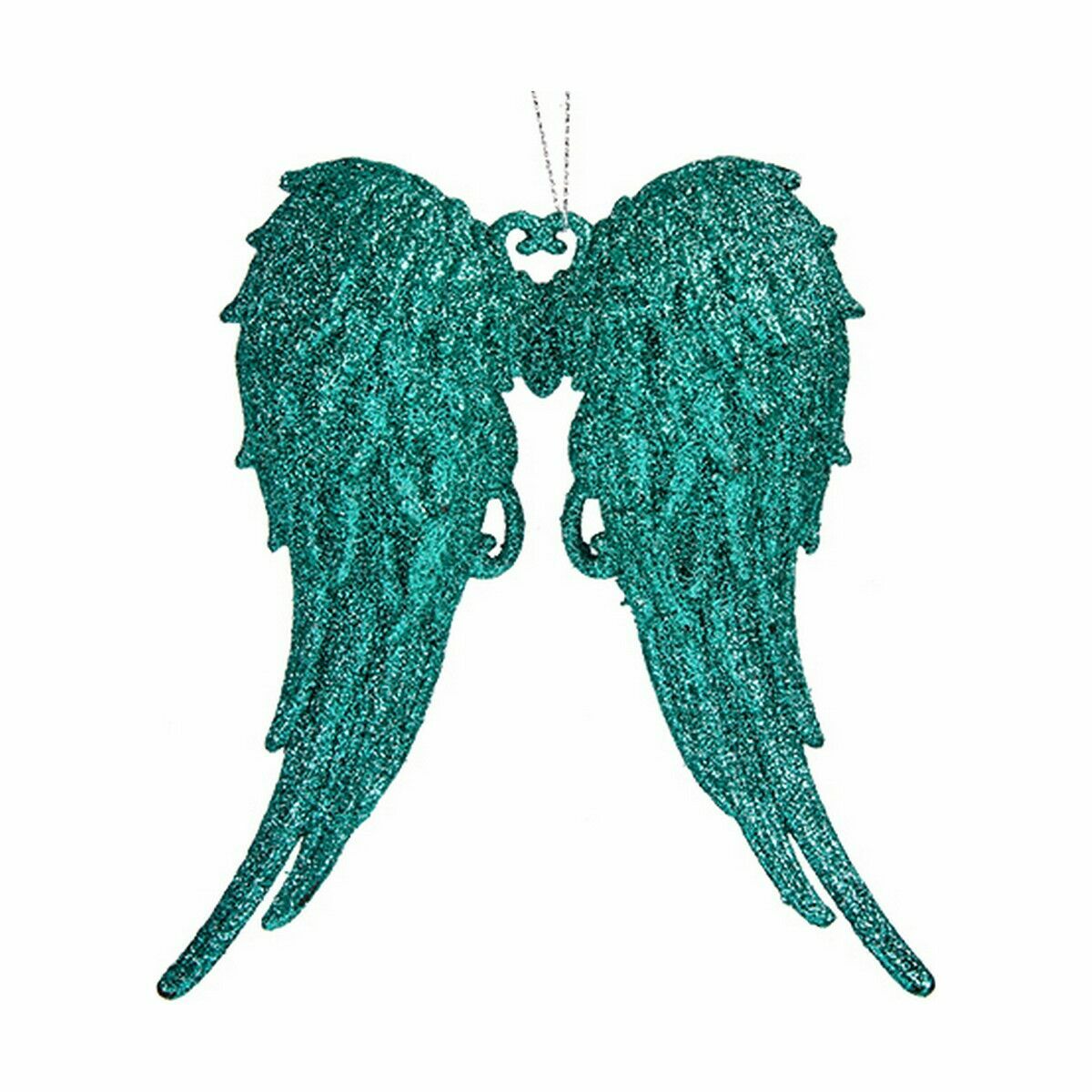 Décorations de Noël Krist+ Vert Plastique Paillettes Ailes d'ange 13 x 14,5 x 2,5 cm (24 Unités)