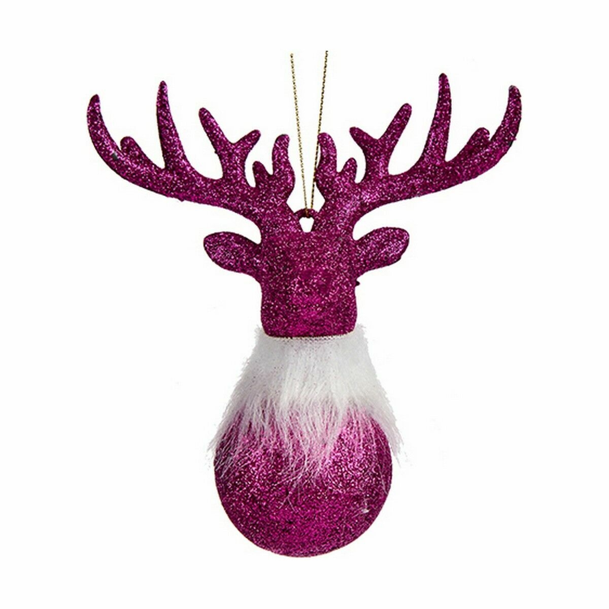 Décorations de Noël Krist+ Fuchsia Plastique Paillettes Renne 14 x 15,5 x 7 cm 13,5 x 15,5 x 7 cm (24 Unités)