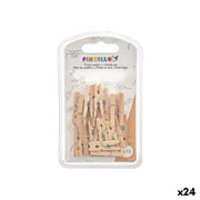 Pinces de serrage Pincello Marron Bois Petit (24 Unités)