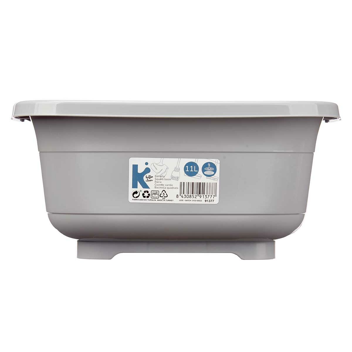 Bassine Kinvara Gris Plastique 11 L (12 Unités)