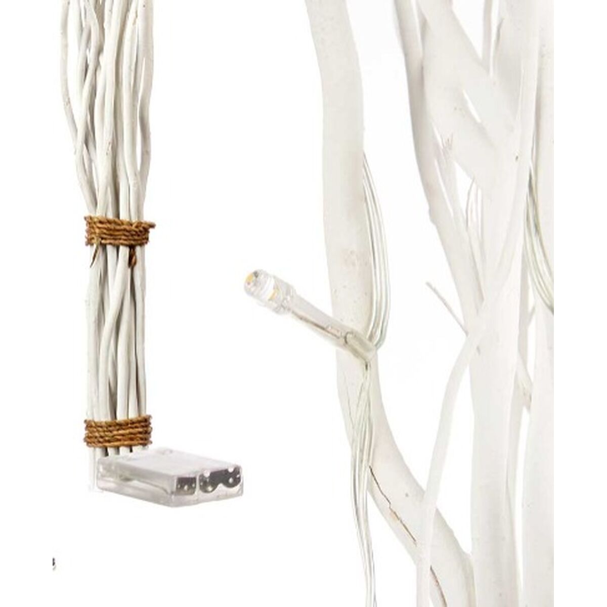 Bouquets Gift Decor Blanc Bois 10 x 120 x 10 cm Lumière LED (8 Unités)