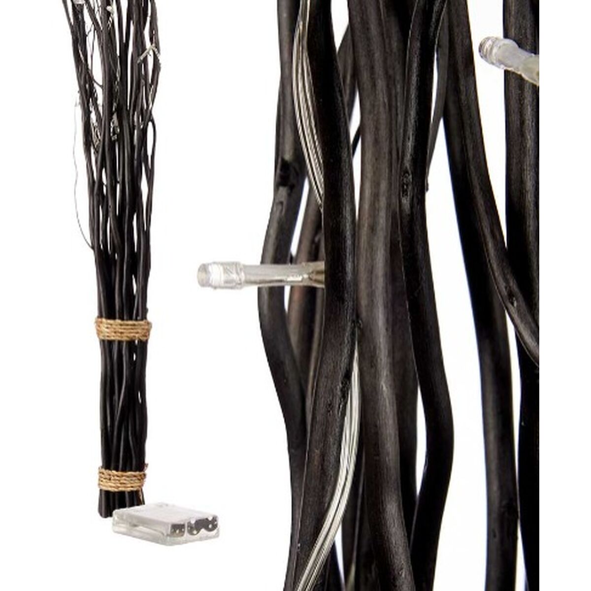 Bouquets Gift Decor Noir Bois 7,5 x 120 x 7,5 cm Lumière LED (8 Unités)