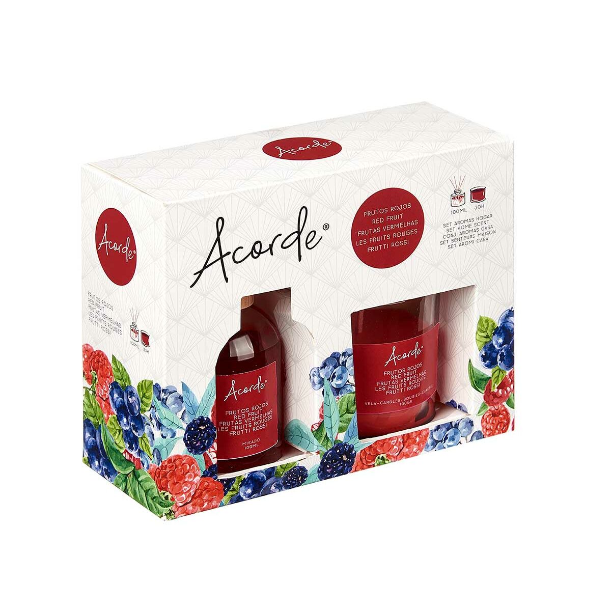 Lot de désodorisants Acorde Fruits rouges 100 ml (6 Unités)