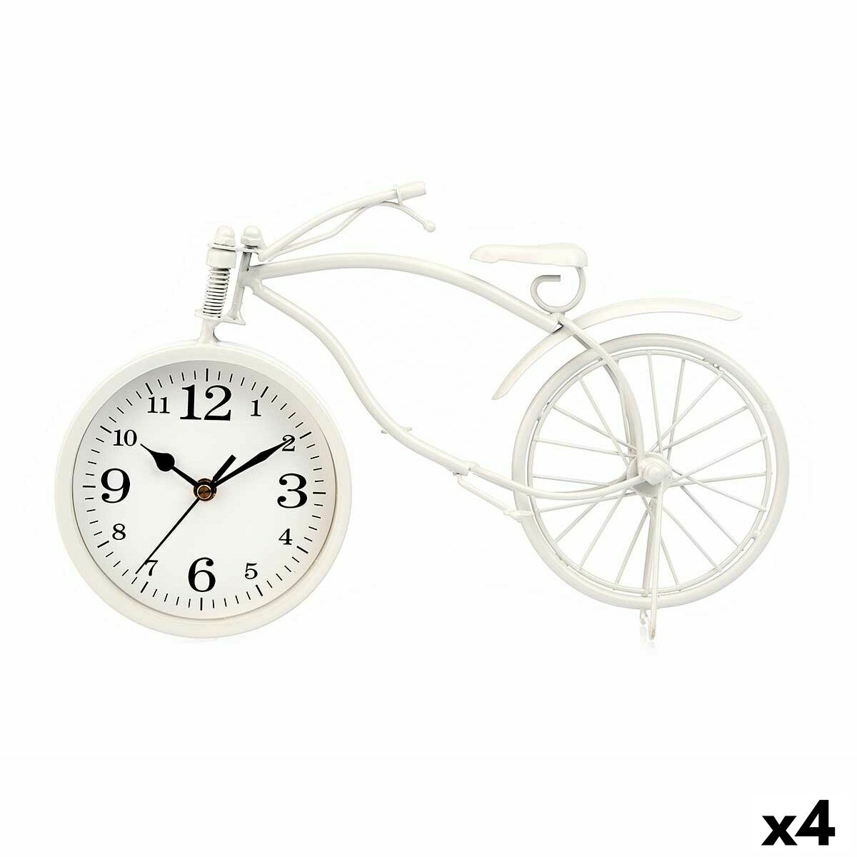 Horloge de table Gift Decor Blanc Bicyclette (4 Unités)