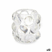 Bougeoir Gift Decor Transparent Verre 8,4 x 9 x 8,4 cm Microsphères (12 Unités)