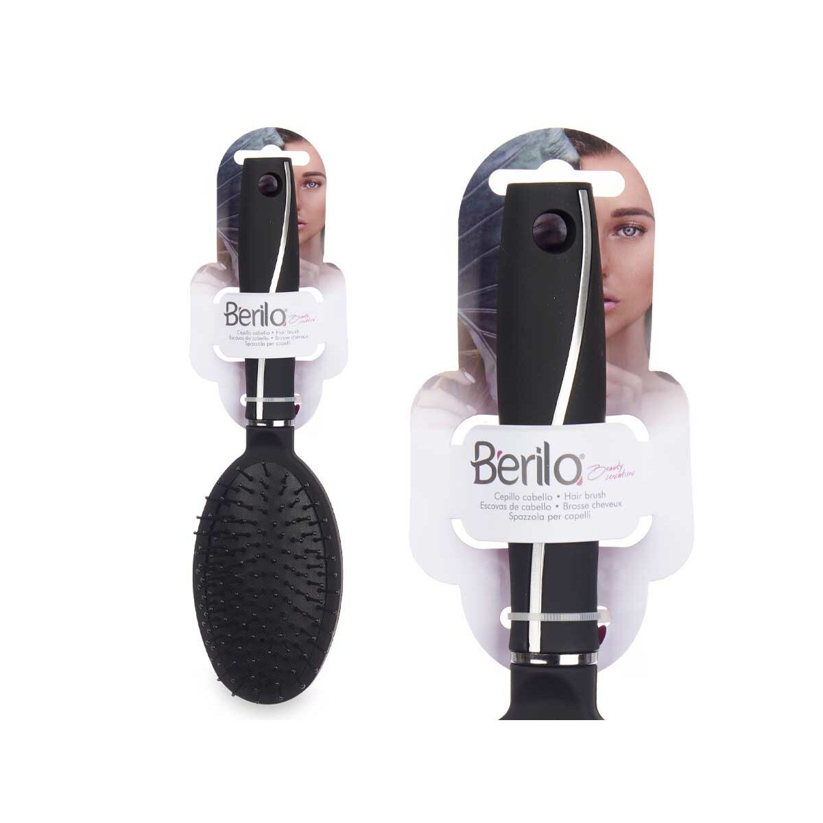 Brosse Berilo Noir Silicone Plastique (12 Unités)