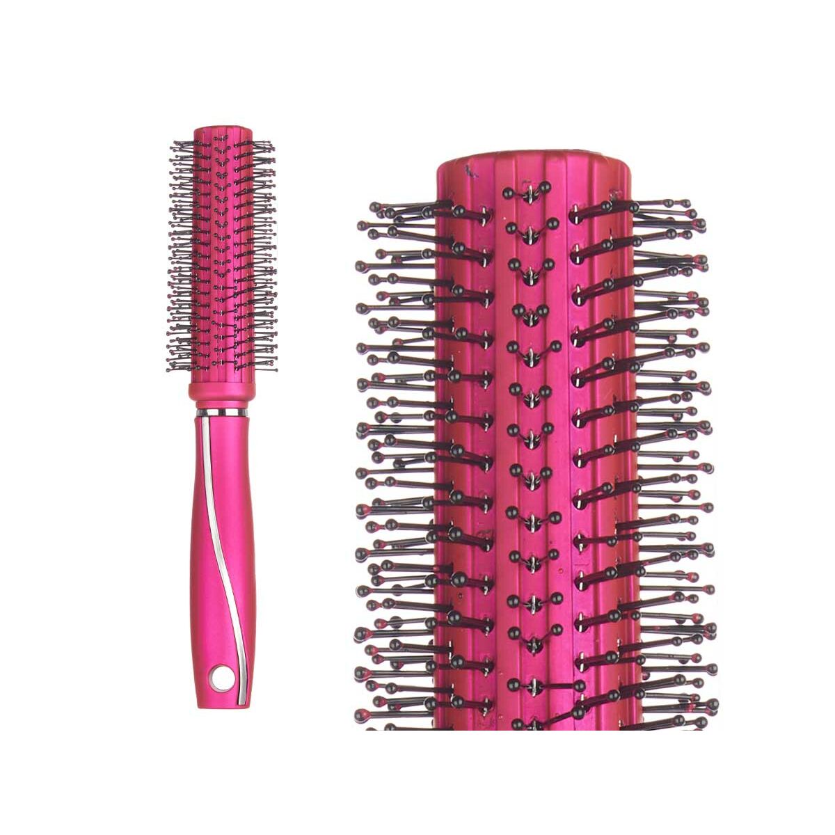 Brosse Ronde Berilo Fuchsia Silicone Plastique (12 Unités)