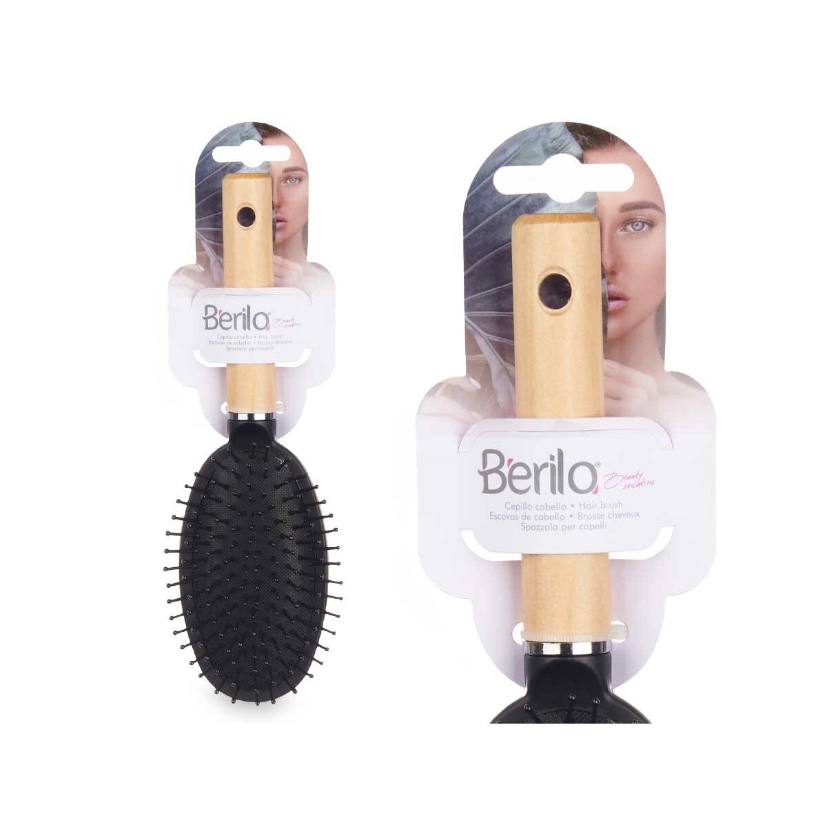 Brosse Berilo Marron Noir Bois Silicone Plastique (12 Unités)