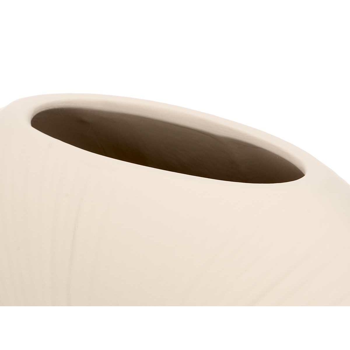 Vase Gift Decor Beige Céramique Circulaire 29 x 26 x 11 cm (4 Unités)