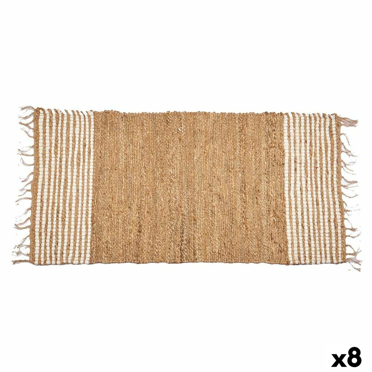 Tapis Gift Decor Noir Naturel Rayures 70 x 1 x 140 cm (8 Unités)