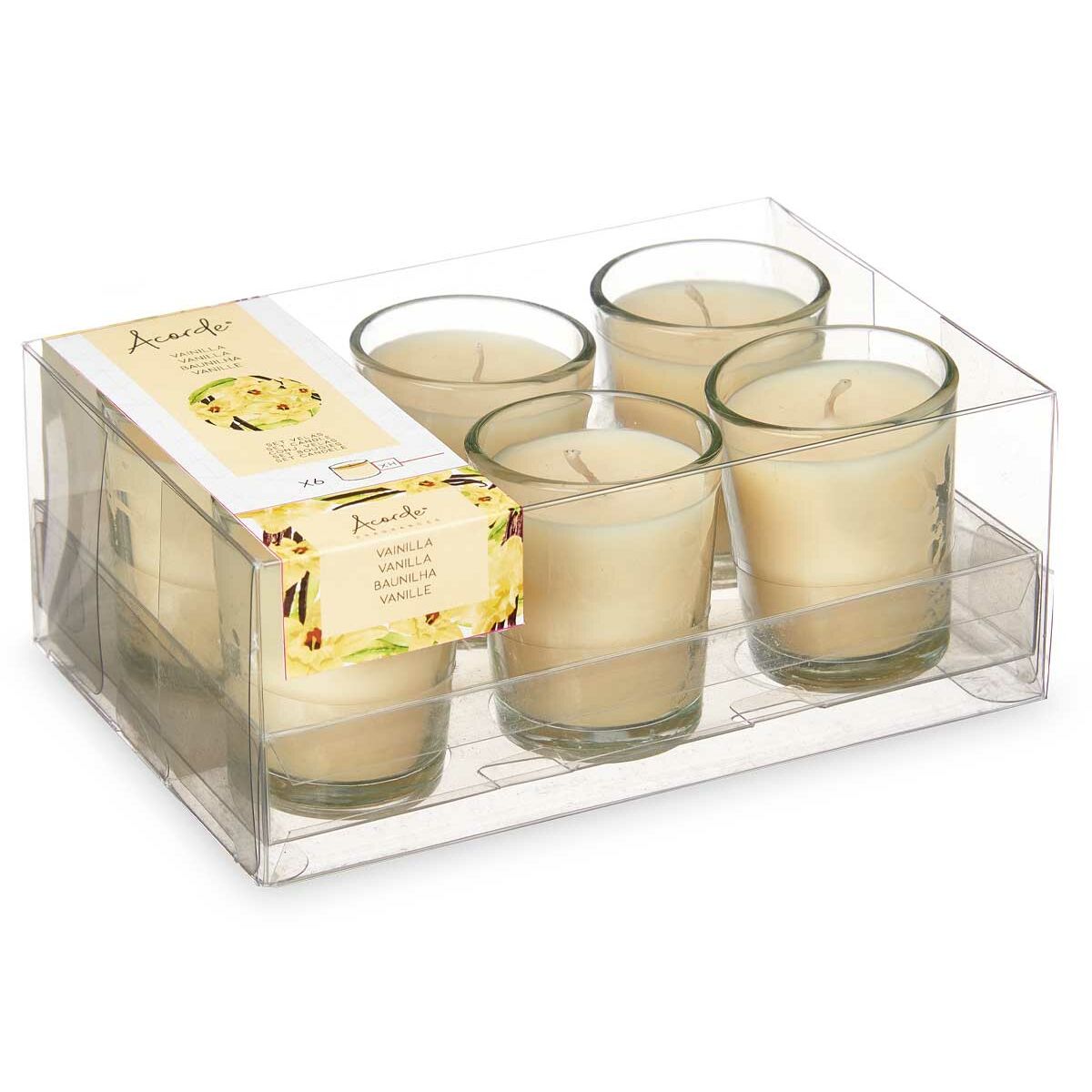 Ensemble de Bougies Parfumées Acorde Vanille Verre (12 Unités)