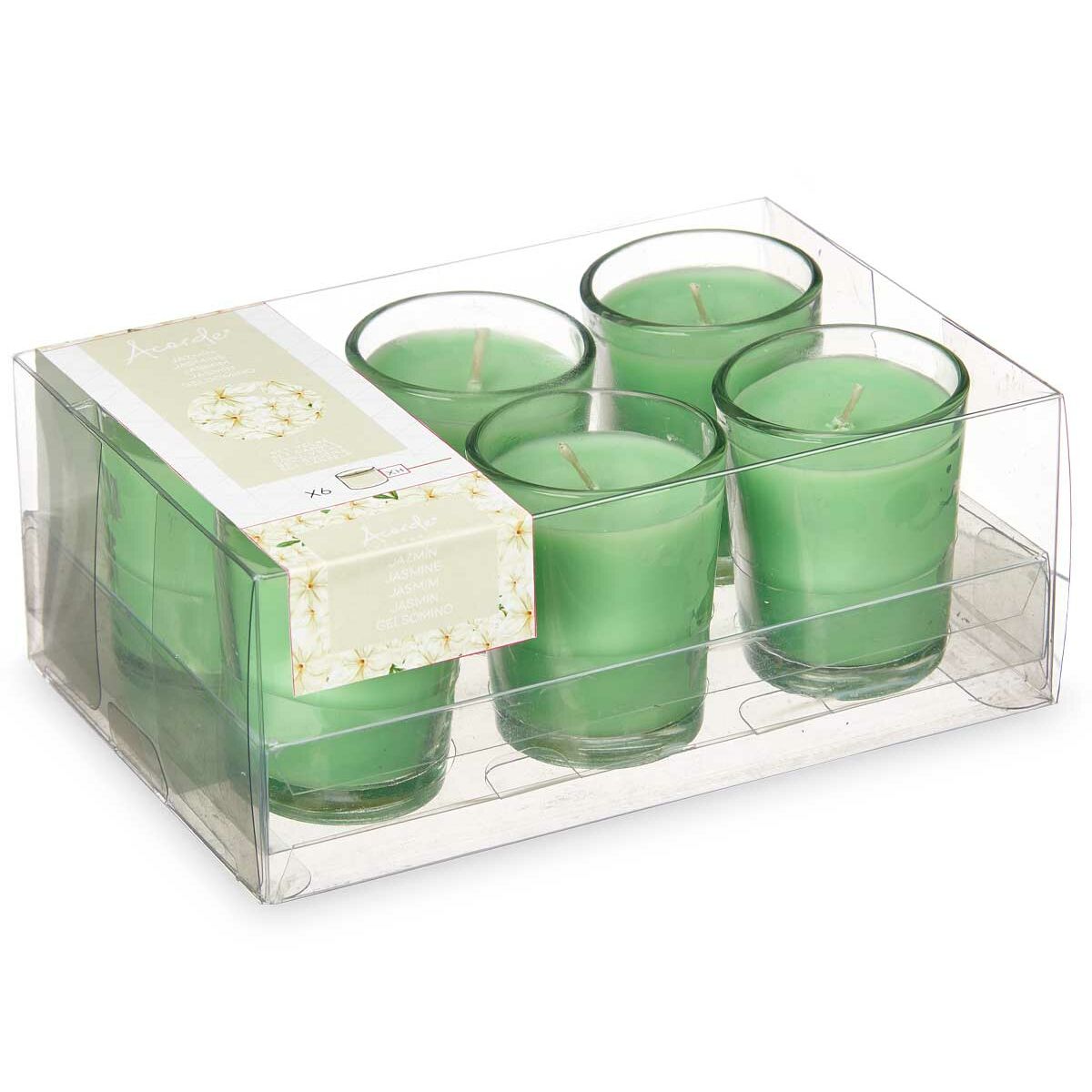 Ensemble de Bougies Parfumées Acorde Jasmin Verre (12 Unités)