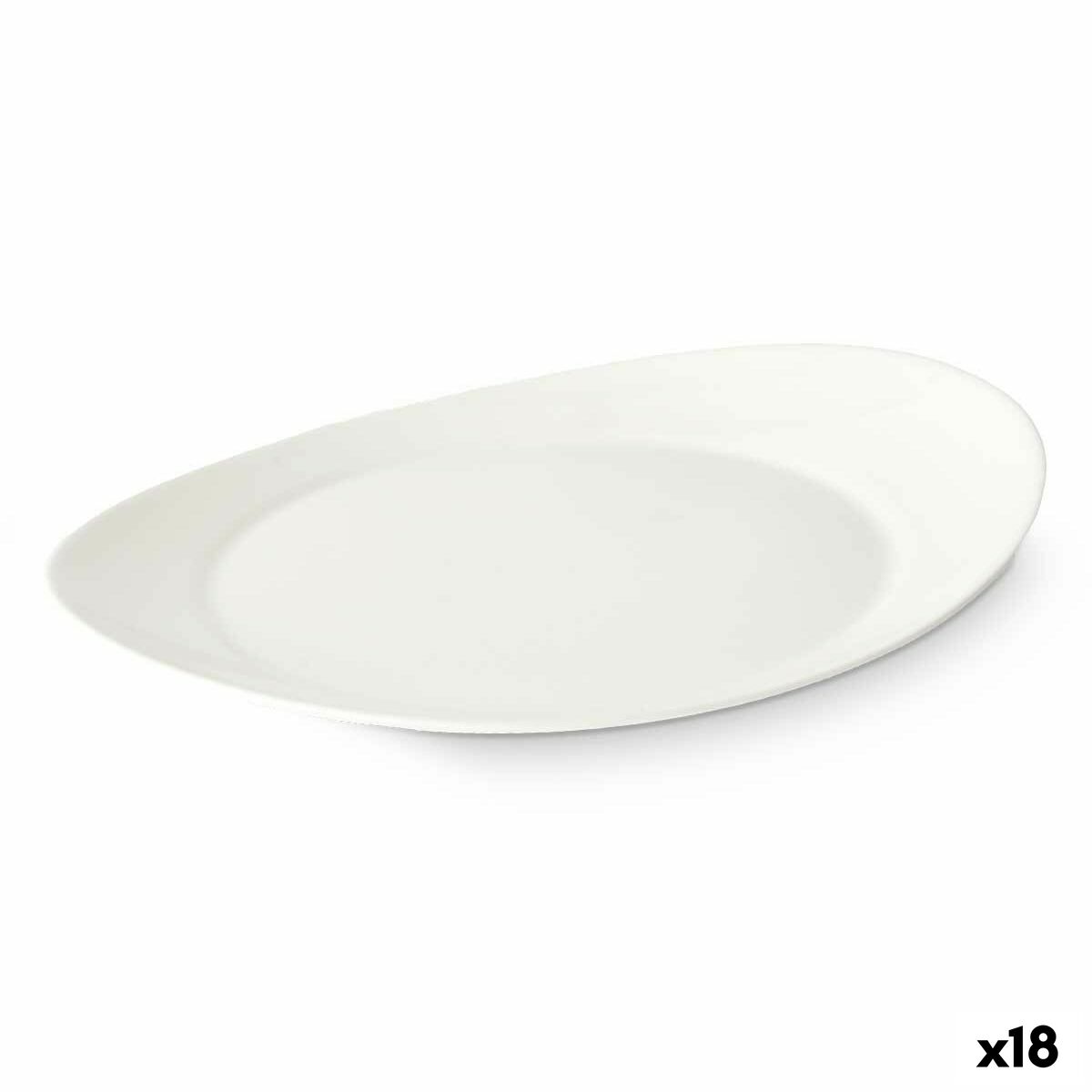 Assiette plate Vivalto Blanc Verre opalin 30,5 x 3 x 26 cm (18 Unités)