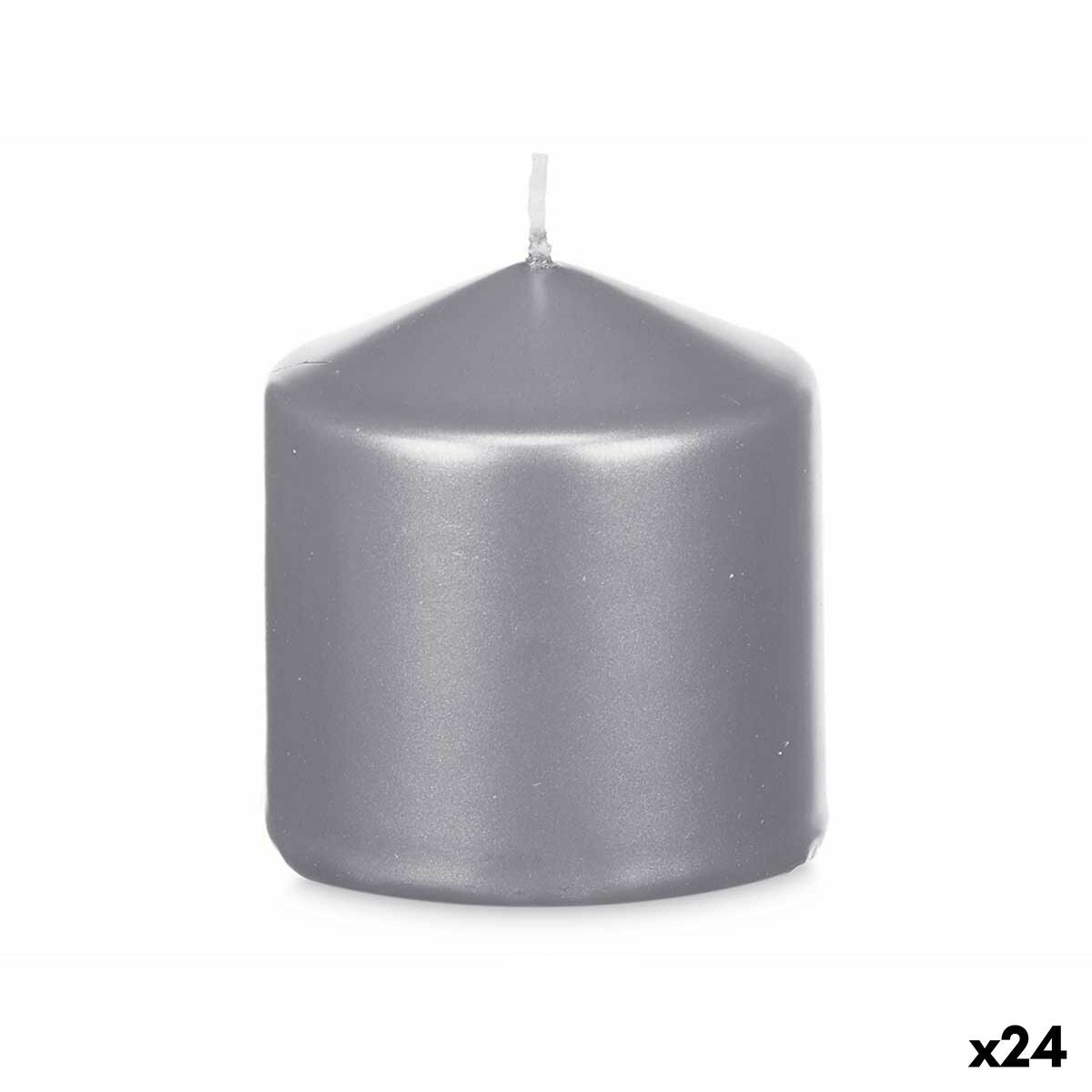 Bougie Acorde Argenté 7 x 7,5 x 7 cm (24 Unités)