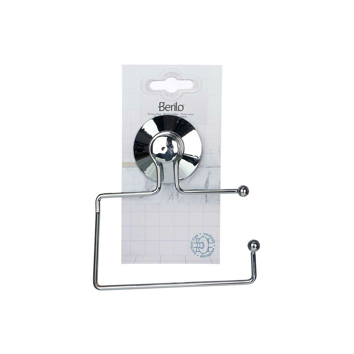 Porte-rouleaux pour Papier Toilette Berilo Métal Acier ABS 12 x 14 x 3,5 cm (12 Unités)