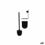 Brosse de salle de wc Berilo Noir Acier ABS 10 x 36 x 10 cm (12 Unités)