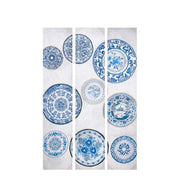 Paravent Gift Decor Bleu Blanc Toile 122 x 2,5 x 180 cm 40 x 180 x 7 cm Assiette