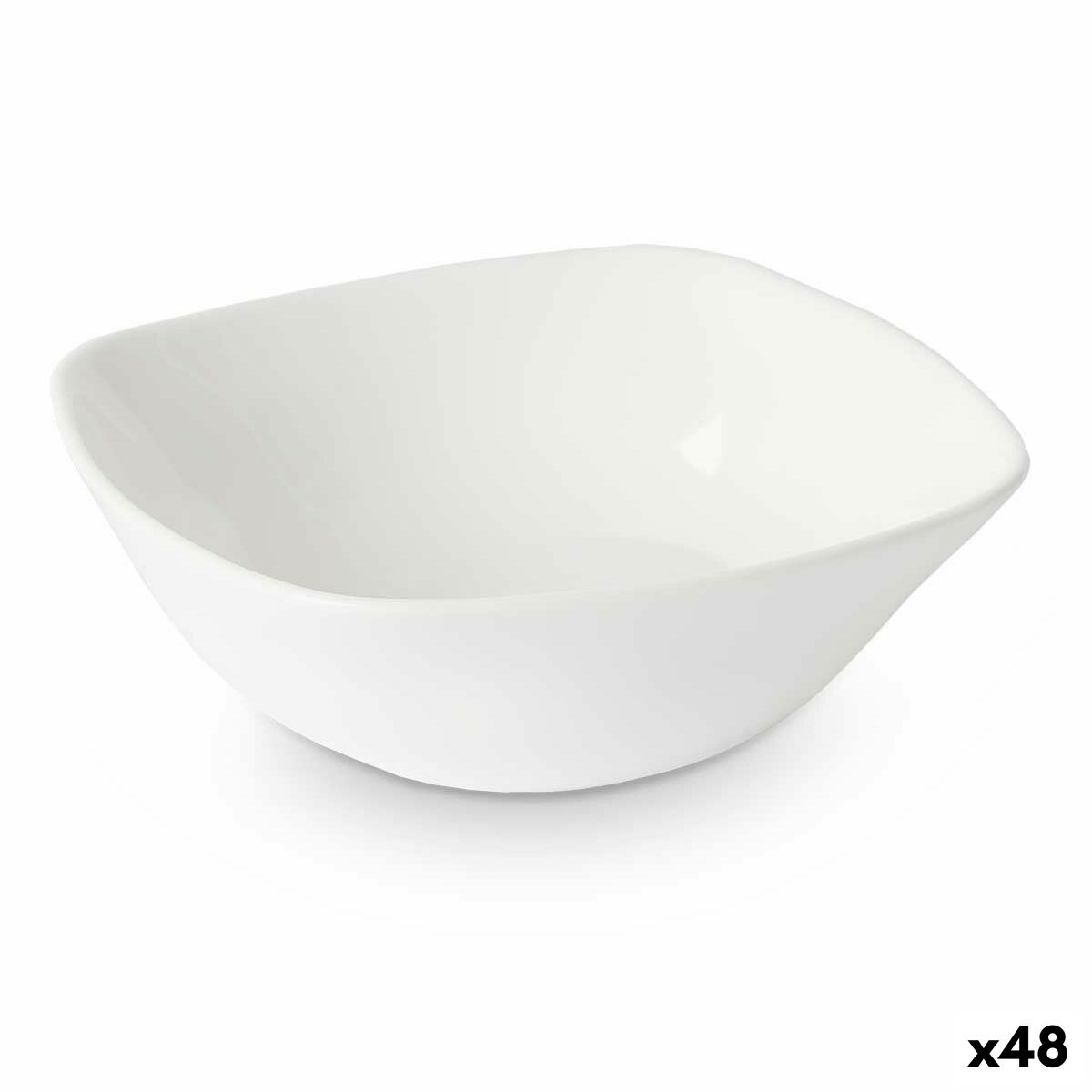 Bol pour Apéritifs Vivalto Blanc Verre opalin Carré 11 x 4 x 11 cm (48 Unités)