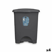 Poubelle à pédale Anthracite Plastique 30 L (4 Unités)