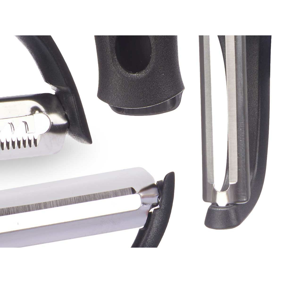 Set d'épluche-légumes Kinvara Métal Acier inoxydable polypropylène ABS 14,5 x 22 x 2,5 cm Têtes interchangeables 3 Pièces (24 Un