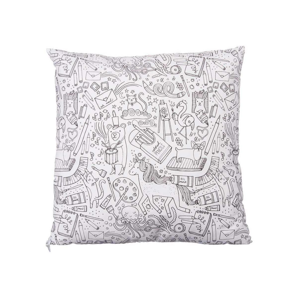 Coussin Pincello Blanc Noir 43 x 13 x 43 cm Pour peindre (6 Unités)