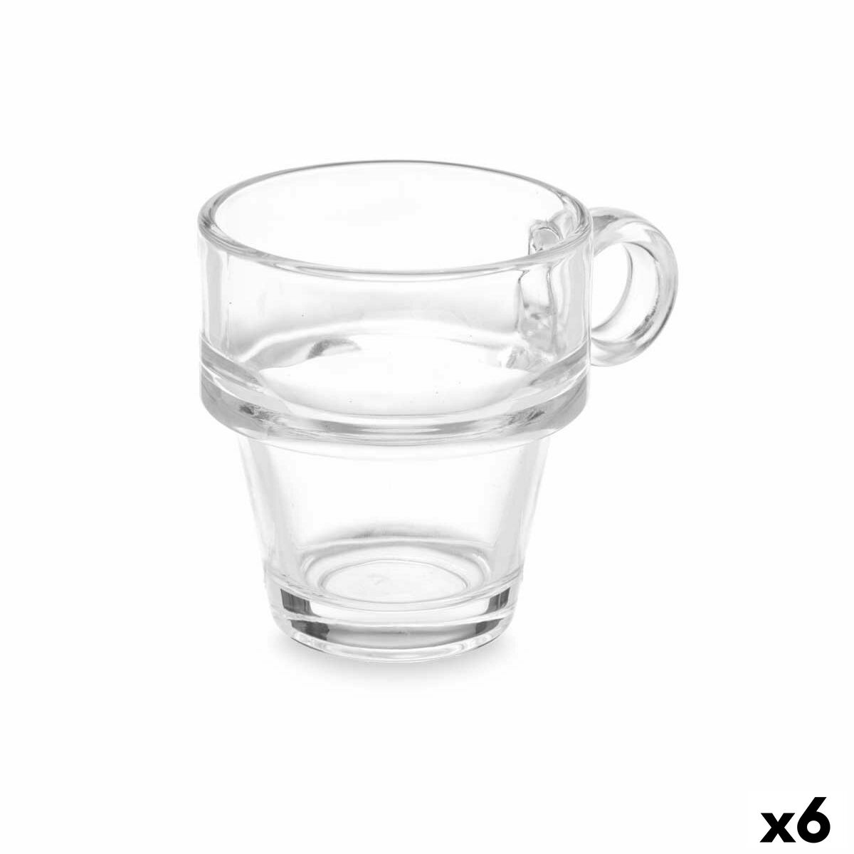 Ensemble de tasses à café Vivalto Transparent verre 90 ml (6 Unités)