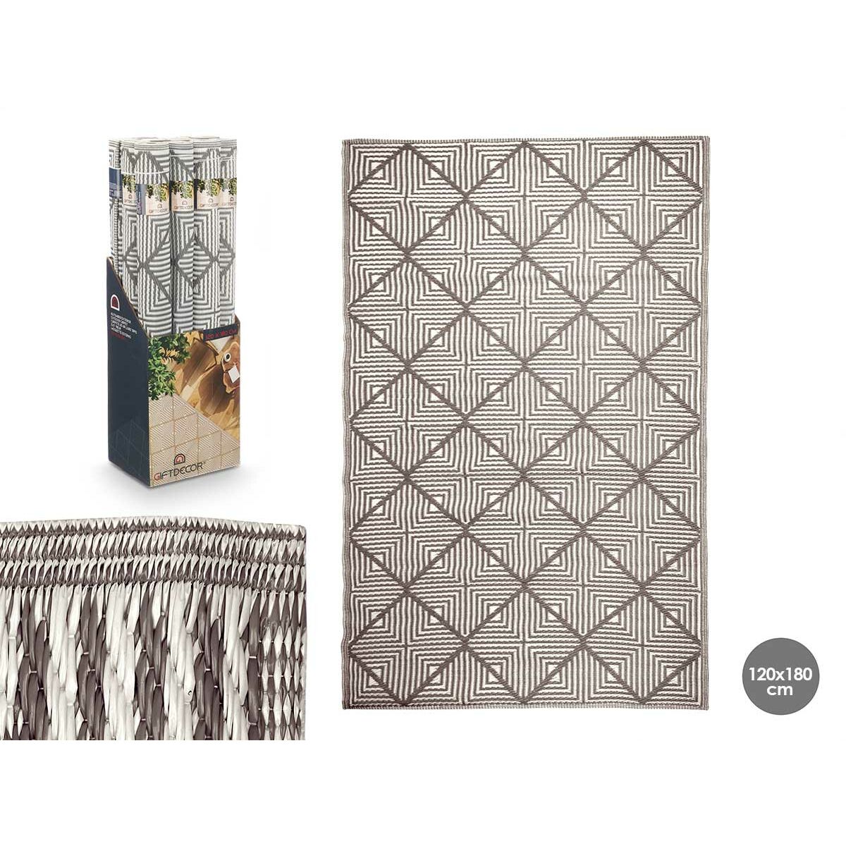 Tapis Gift Decor Blanc Gris polypropylène 120 x 180 cm (12 Unités)