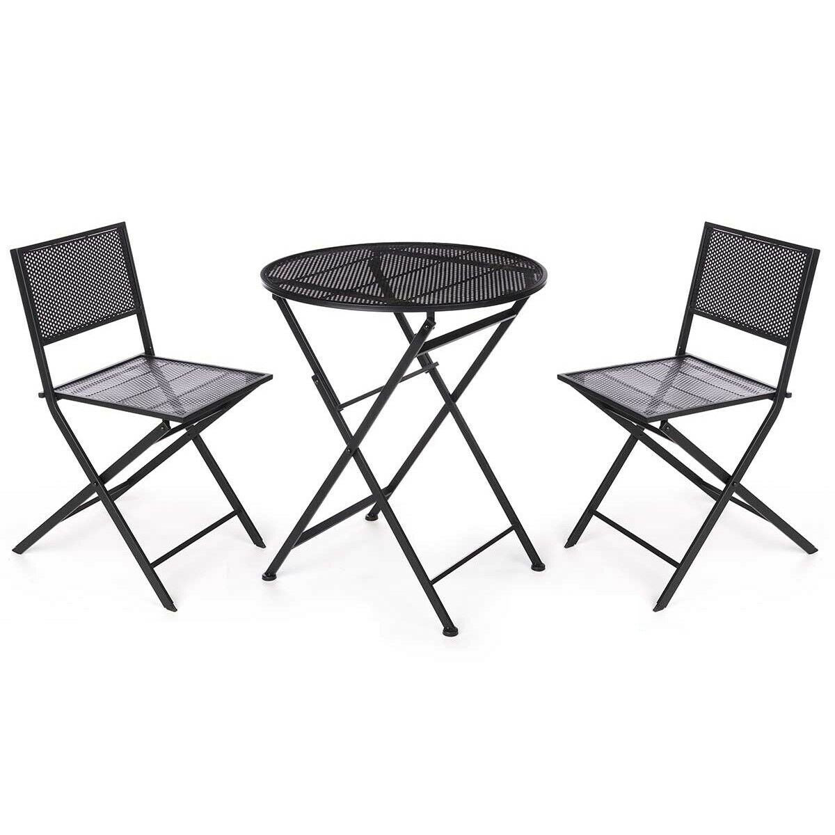 Ensemble Table + 2 Chaises Ibergarden Noir 96 x 60 x 22,5 cm