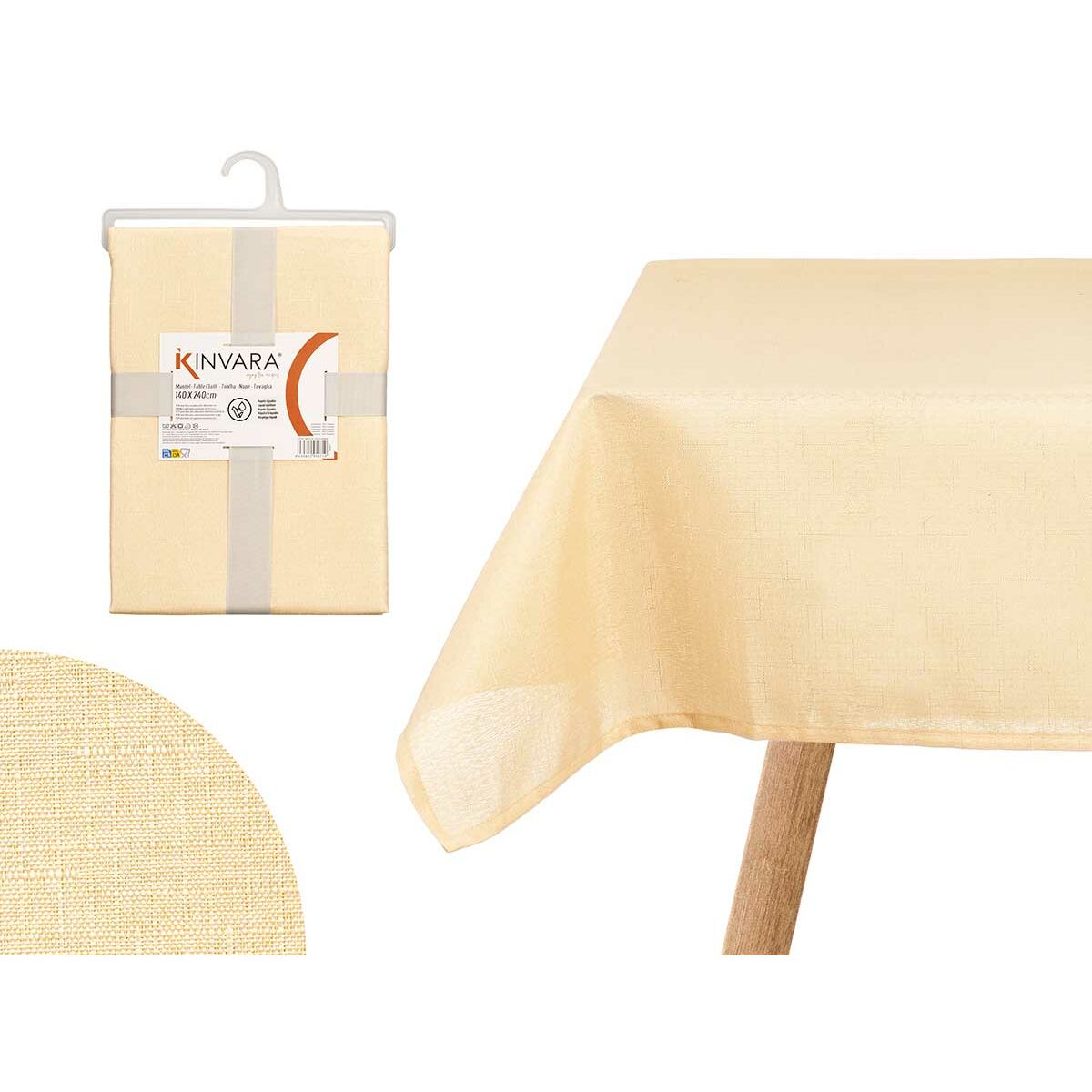 Nappe Kinvara Beige 140 x 240 cm (12 Unités)