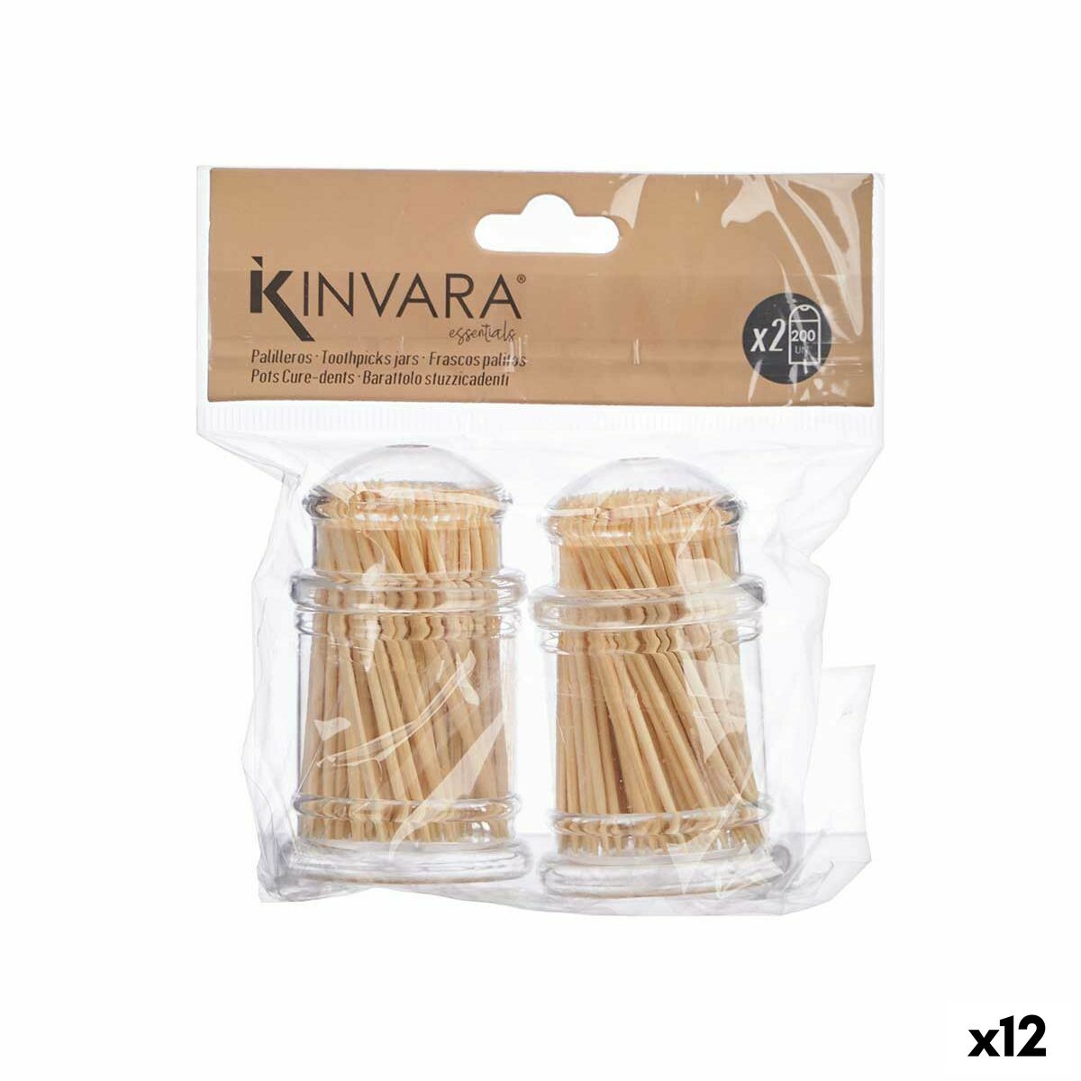 Porte cure-dents Kinvara Transparent 2 Pièces
