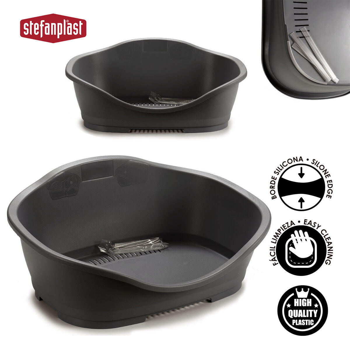 Lit pour animal de compagnie Stefanplast Gris Plastique 68 x 27,5 x 49 cm 6 Unités