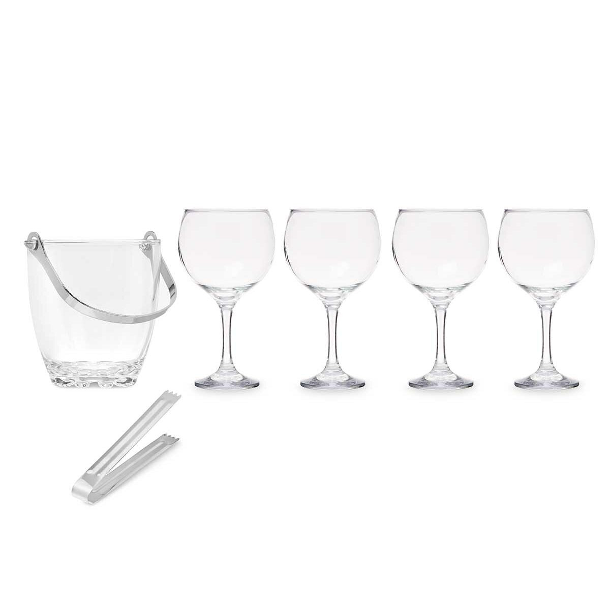 Sceau à Glace Vivalto Transparent Métal Verre 14,5 x 12 x 12,5 cm 4x (10,5 x 20 cm) 36 x 21,5 x 23,5 cm Verres (2 Unités)