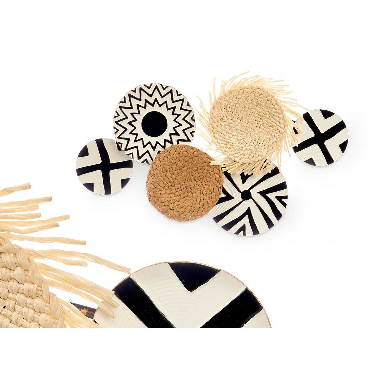 Décoration murale Gift Decor Blanc Marron Noir Métal 60 x 40 x 5 cm (6 Unités)