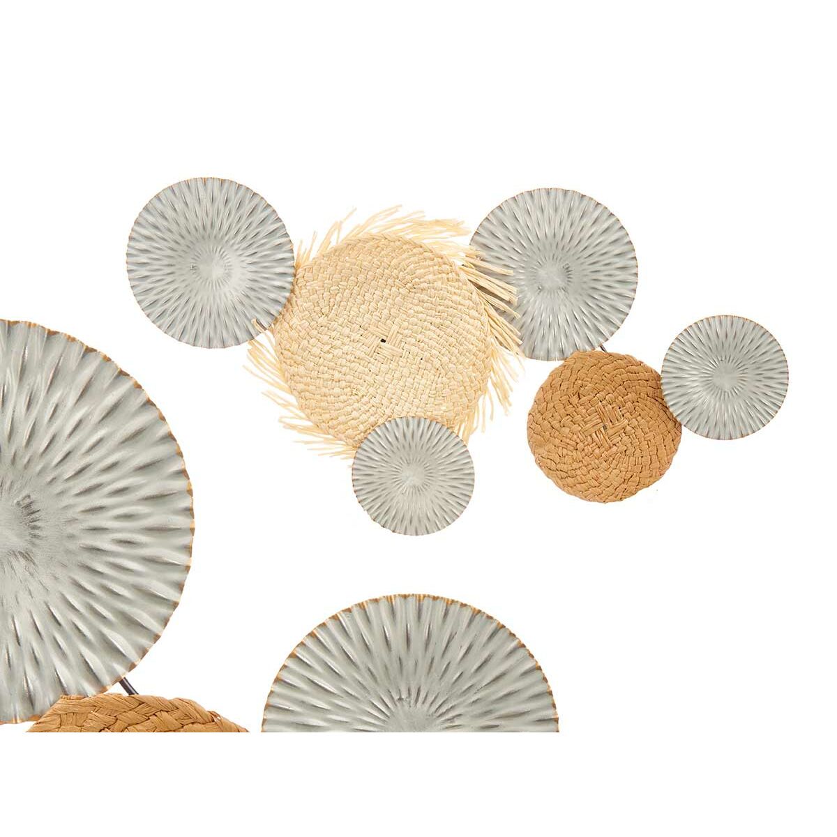 Décoration murale Gift Decor Marron Gris Métal 76,8 x 4,4 x 50,2 cm (4 Unités)