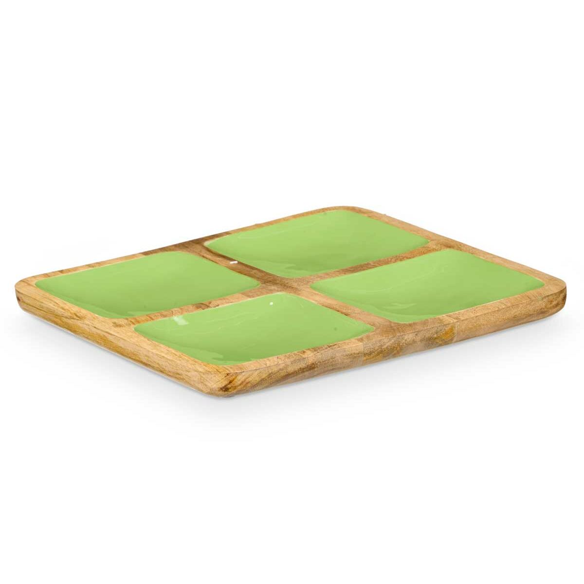 Plateau avec Compartiments Gift Decor Vert 31 x 3 x 3 cm (6 Unités)