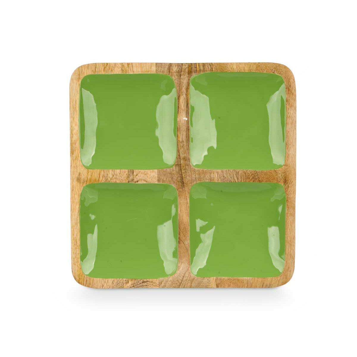Plateau avec Compartiments Gift Decor Vert 31 x 3 x 3 cm (6 Unités)
