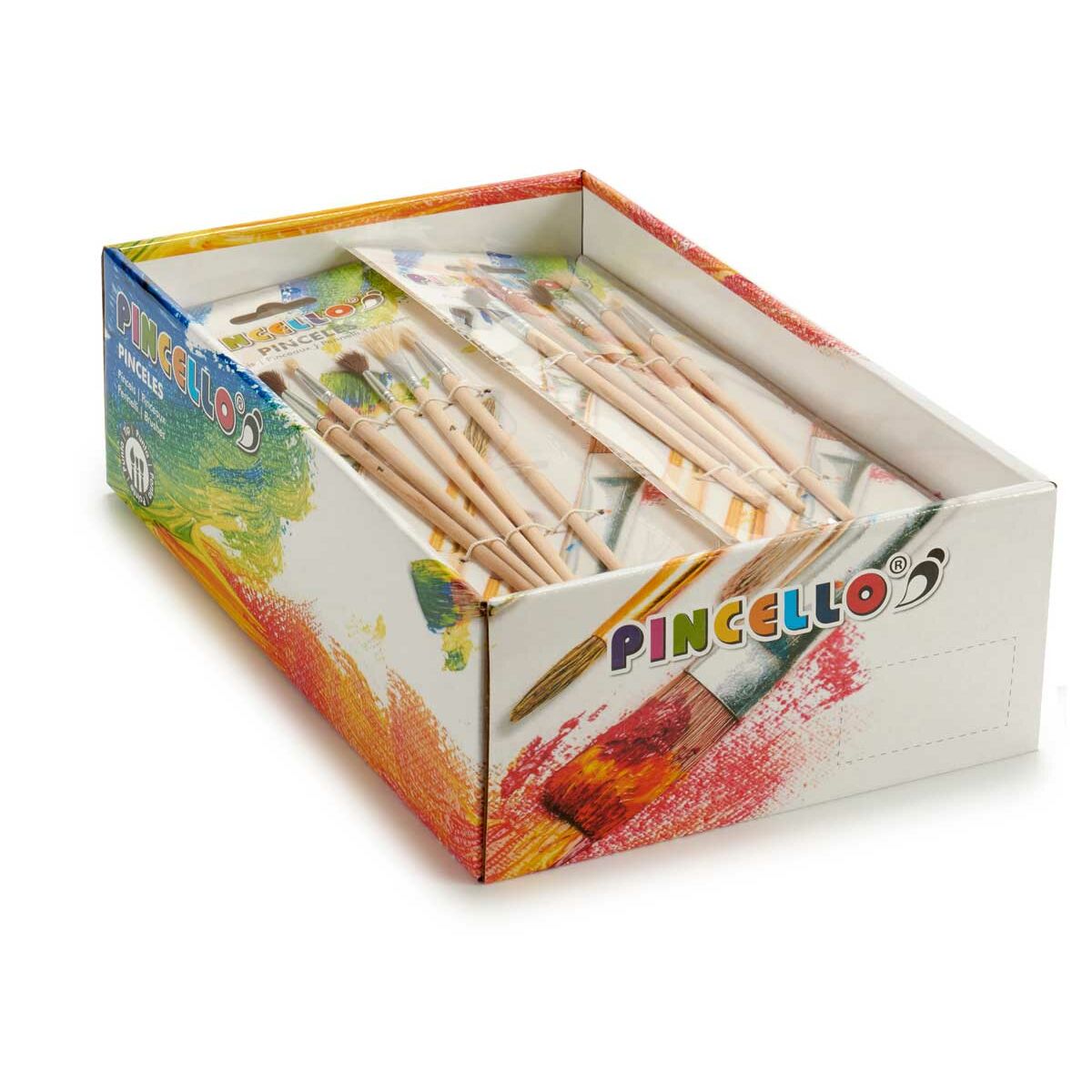 Pinceaux Pincello Marron Gris Bois Métal (24 Unités)