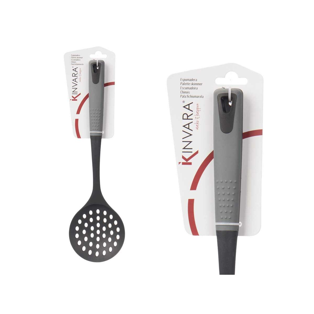Écumoire Kinvara Noir Gris TPR PBT 10 x 35 x 2 cm (12 Unités)