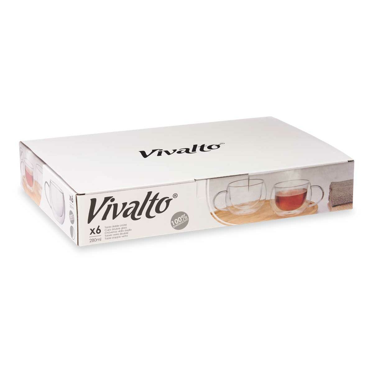 Tasse Vivalto Transparent 280 ml (6 Unités)
