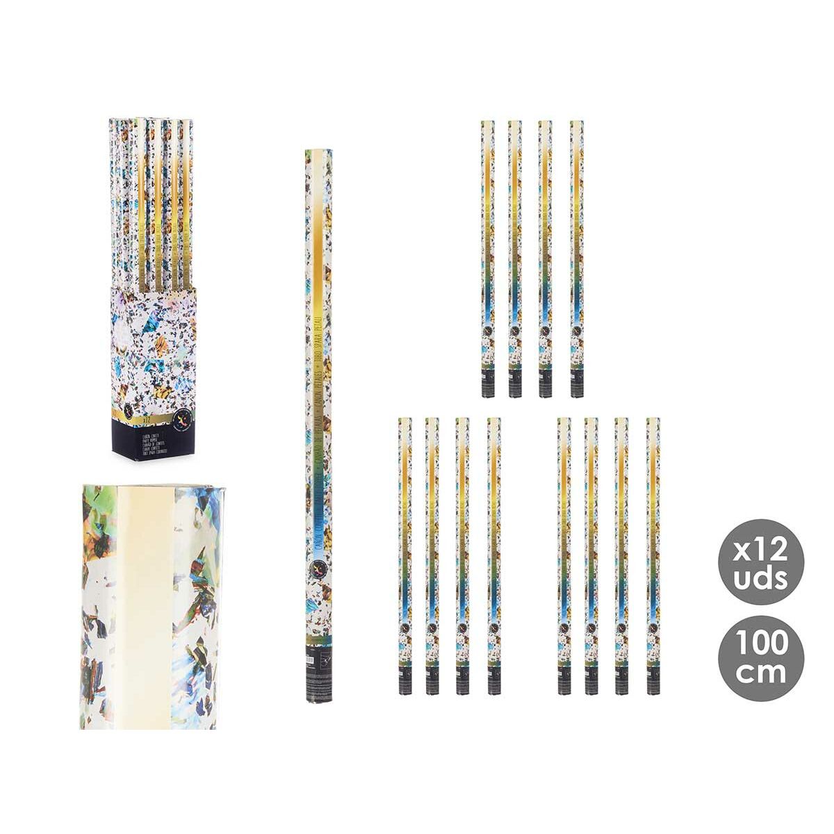 Canon à confettis Multicouleur Papier Carton Plastique 5 x 98,5 x 5 cm (12 Unités)