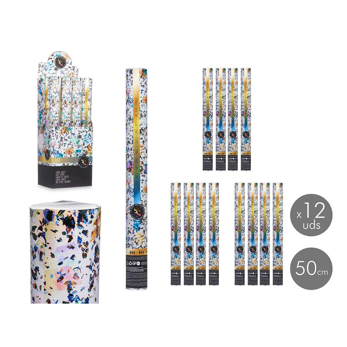 Canon à confettis Multicouleur Papier Carton Plastique 5 x 49 x 5 cm (12 Unités)